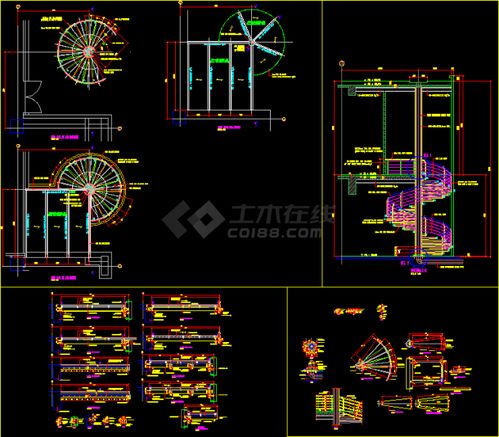 钢结构圆形楼梯详细cad设计施工方案图纸