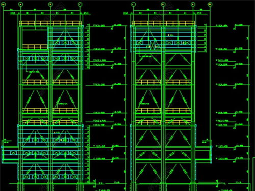 钢结构多层厂房CAD设计图平面图下载